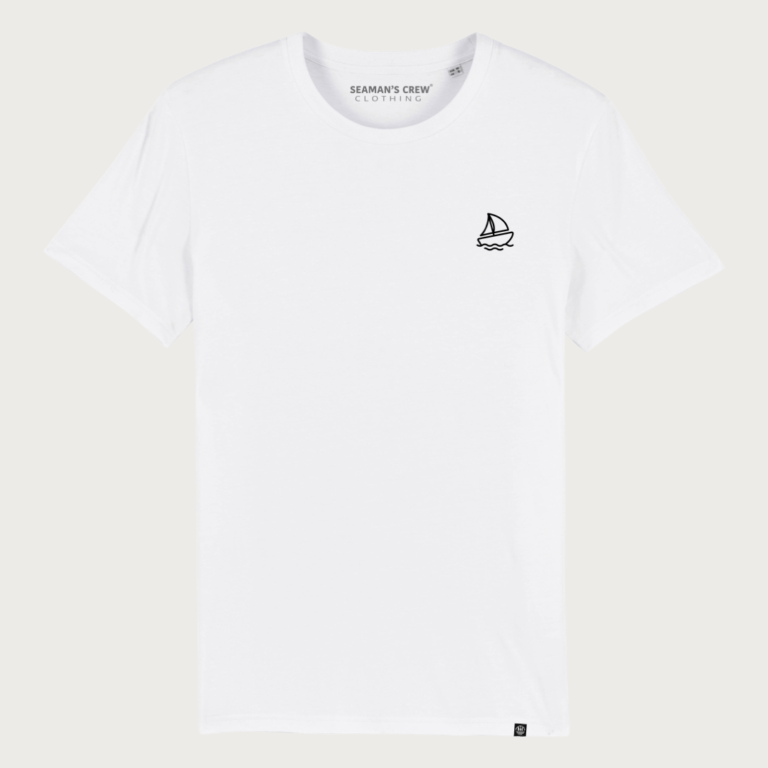 Sail boat embroidered T-shirt